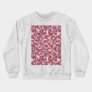 Minimalist Leaf Line Art Illustration as a Seamless Surface Pattern Design Crewneck Sweatshirt